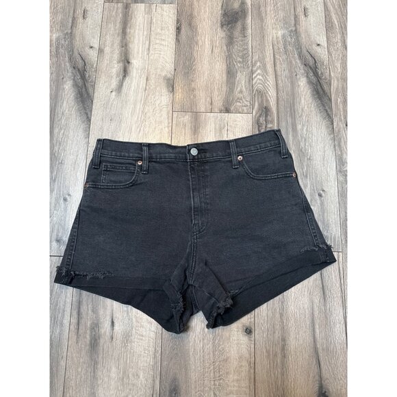 Signature By Levi Strauss & Co. Heritage High-Rise Black Denim Shorts Size 12 W3 - Picture 1 of 9